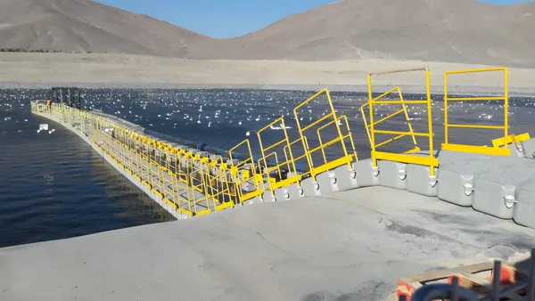 Floating pumping station, mining operation